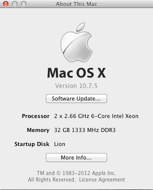 Mac OS X Lion 10.7 - About This Mac