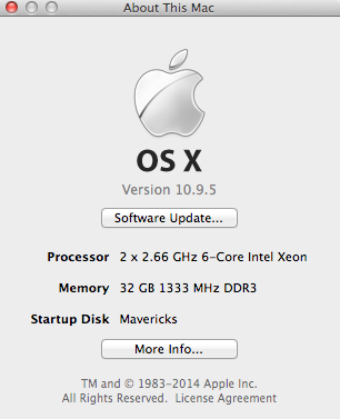 OS X Mavericks 10.9 - About This Mac