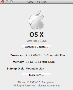 OS X Mountain Lion 10.8 - About This Mac