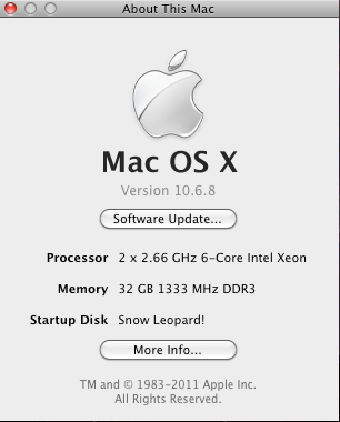 Mac OS X Snow Leopard 10.6 - About This Mac