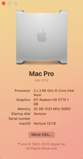 macOS Ventura 13 - About This Mac