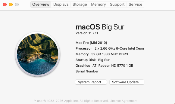 macOS Big Sur 11 - About This Mac