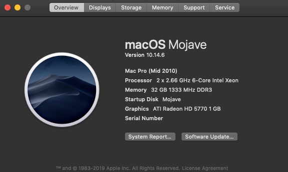 macOS Mojave 10.14 - About This Mac